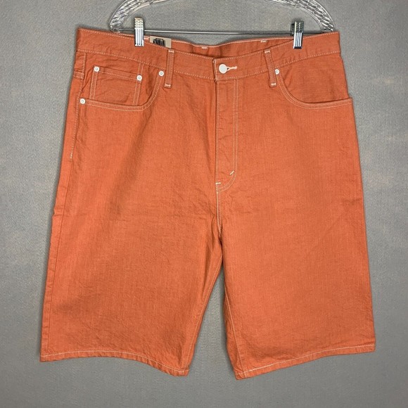 Levi's Shorts New Levis 569 Loose Fit Straight Leg Denim Shorts Mens 38 High Rise Cotton